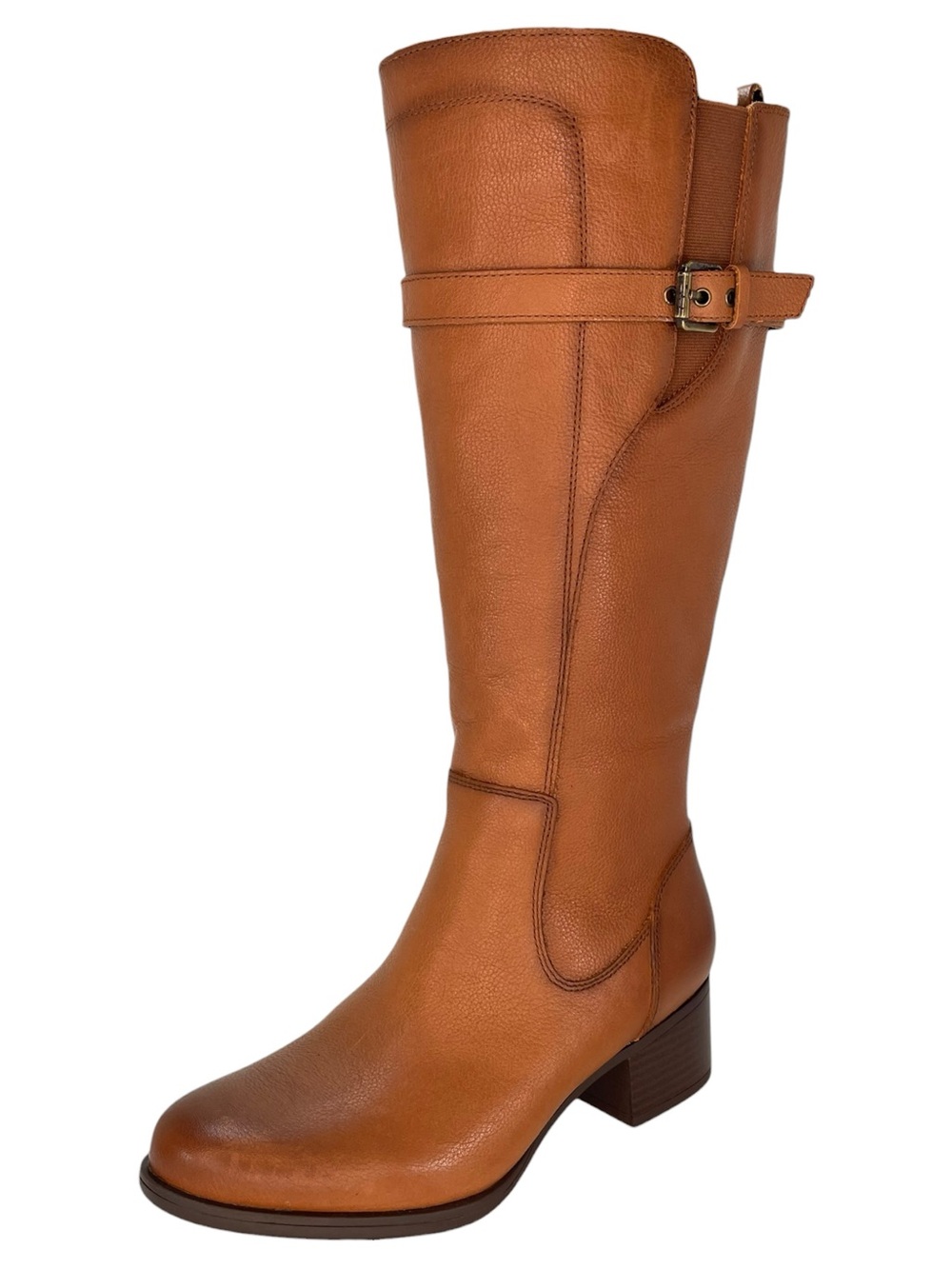 Naturalizer Tan Leather Knee-High Riding Boots - Picture 2 of 12